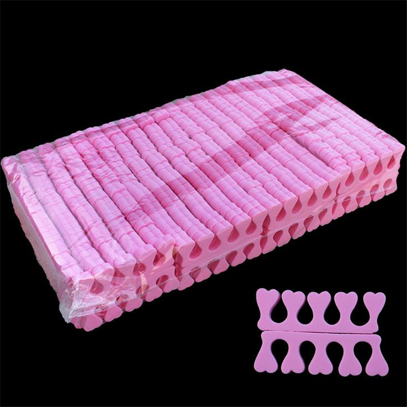 50/100 stücke Rosa Schwamm Finger Zehenspreizer Nagellack Fußpflege Zehenspreizer Maniküre Pediküre Nail art Werkzeug Groß