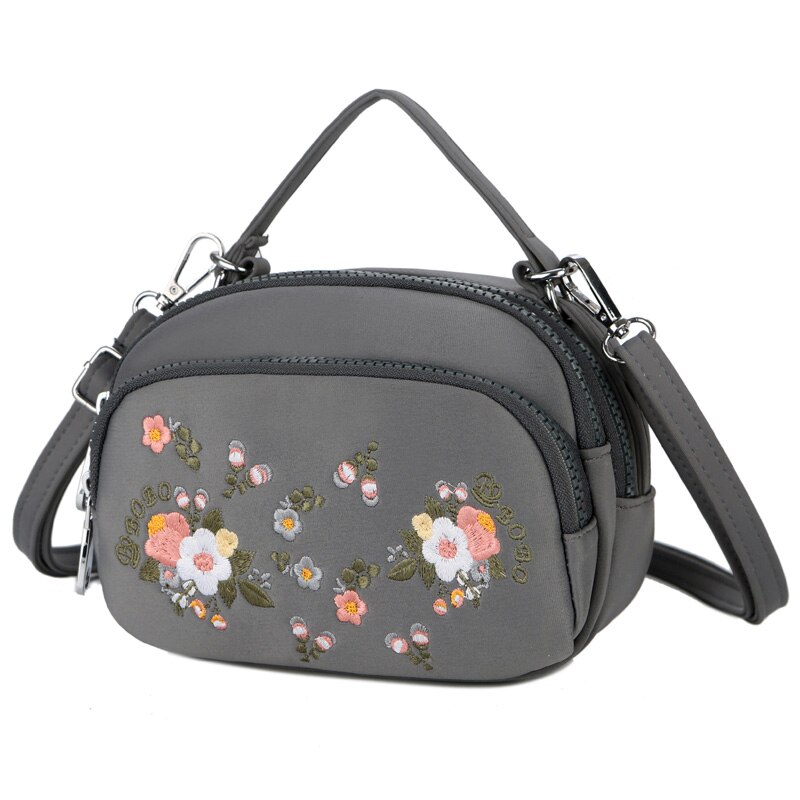 RUWB Stickerei Frauen Bote Taschen Weibliche Kleine Schulter Tasche Jahrgang Crossbody Für Dame Handtasche oben-griff Tote Bolsa Feminina: grau