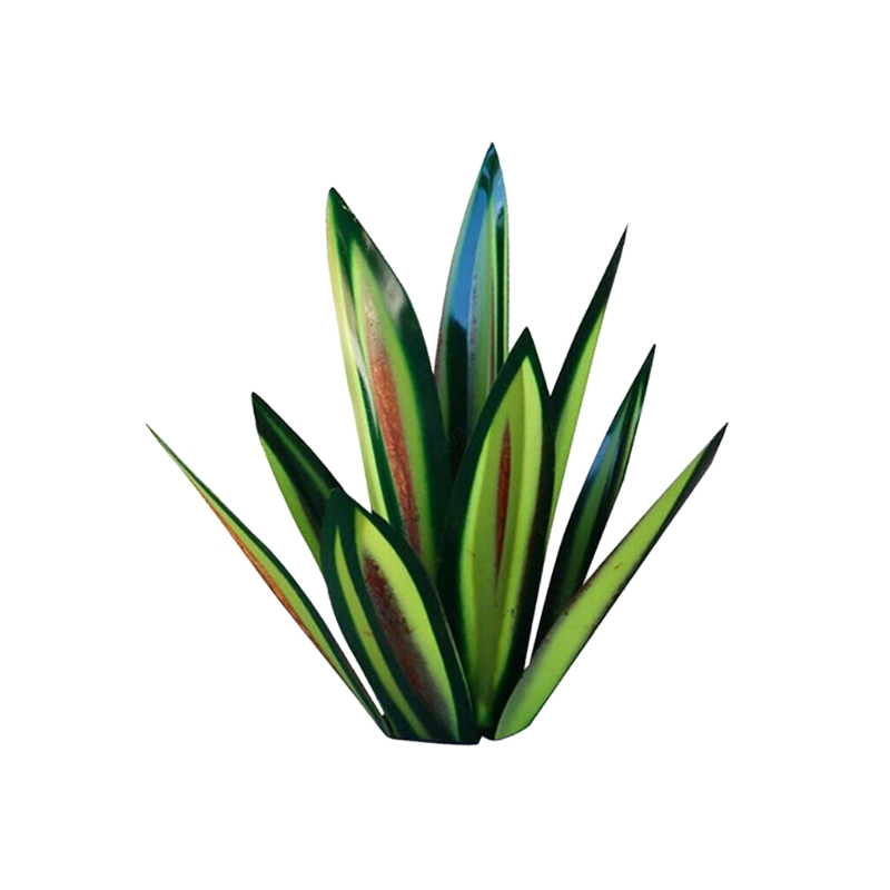 Simulation de plante d'agave artistique, Sculpture rustique en métal, bricolage, pour Patio extérieur, décoration de jardin, piquets de décoration de pelouse, Statue de maison: 27Green