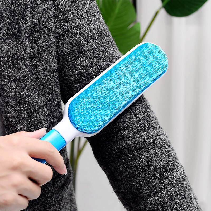 Cepillo para eliminar el pelo de mascotas, perro con pelo brocha para Base de maquillaje de doble cara, cepillo para limpieza de ropa y sofá