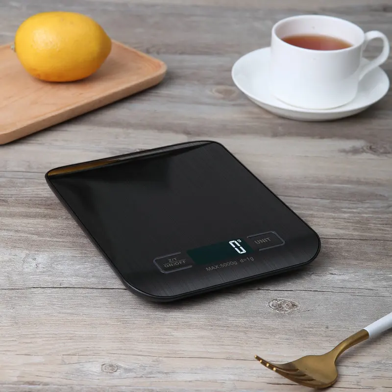 Kitchen Scale,Greater Goods Gray Food Scale,Digital Display Show Weight in Grams,Ounces,Milliliters,and Stainless Steel Platform: black / 5Kg
