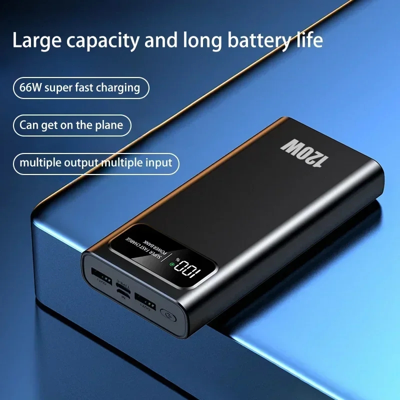 200000mAh Power Bank Super Fast Charging 120W Powerbank Portable Ultralarge Capacity External Battery With LED Digital Display