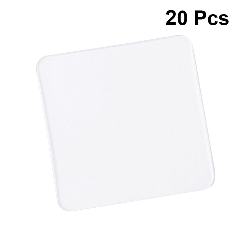 20Pcs Sterke En Non-marking Stickers Dubbelzijdig Transparant Universele Haak-Gratis Nail-Gratis Patch film Naadloze Tegel Waterdicht: Default Title