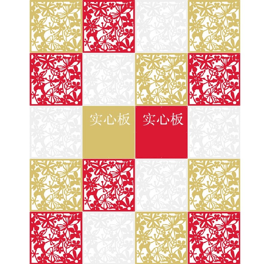 Hanging folding screen set partitions Entranceway door TV cutout grilles