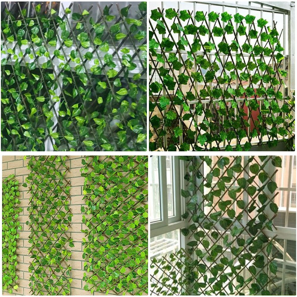 Havehegn dekoration privatliv træ med kunstigt grønt blad tilbagetrækkelig forlængelse hegn til gårdsplads boligindretning 40cm