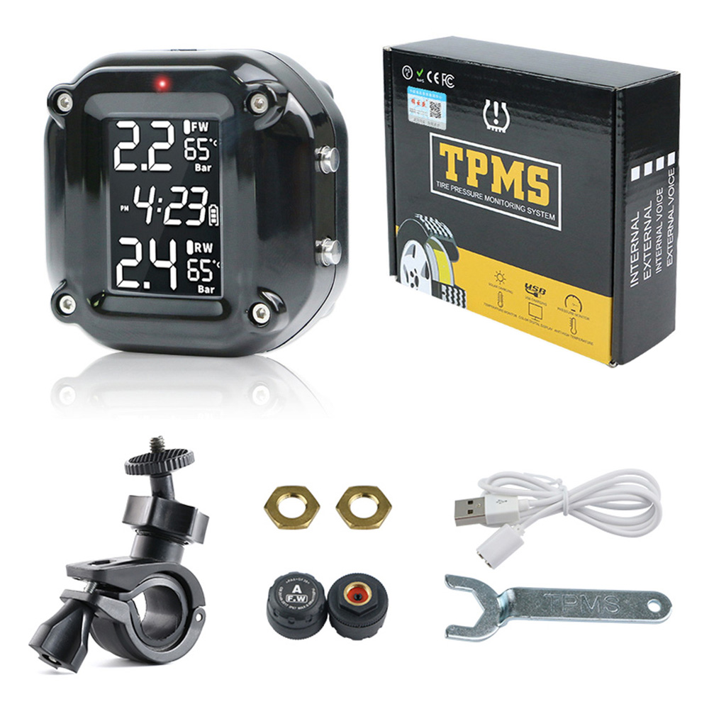 Sensori di pressione pneumatici per moto TPMS Motore TMPS Sistema di monitoraggio della pressione dei pneumatici Sensore esterno per pneumatici a 2 ruote per moto: esercito verde