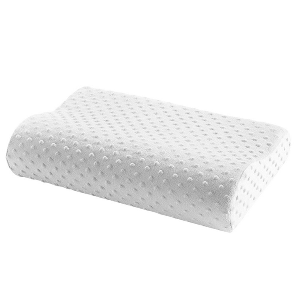 Sove bambus minne skum pute lateks nakkepute fiber sakte tilbakeslag myk pute massasjeapparat for livmorhalsbehandling: Hvit 40 x 25cm