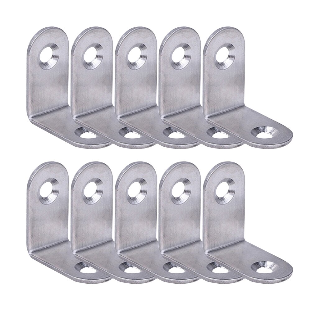 10pcs Home Wall Screens Shelf Support Angle Bracket Stainless Steel Joint Corner Brace Cabinet For Furniture Right
