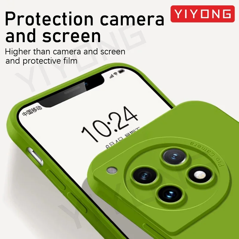 For OnePlus12 Case YIYONG Square Liquid Silicone Soft Cover For OnePlus 12 13 12R 13R One Plus 11 11R OnePlus12R OnePlus13 Cases