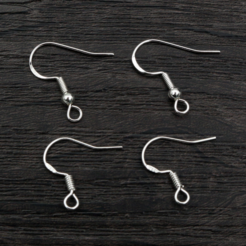 50 Uds. De 2 estilos, 925 de plata esterlina, pendientes de oro de rodio, ganchos, accesorios para hacer joyas