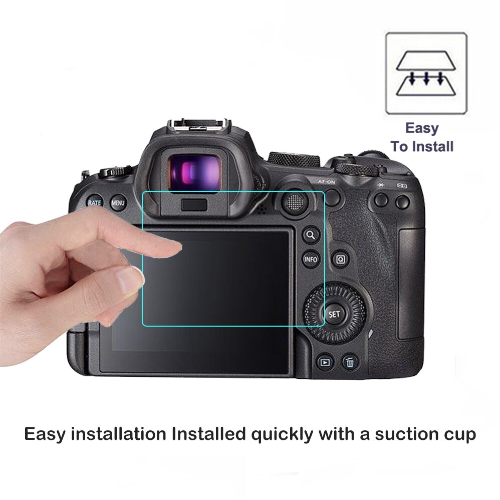 2 stk 2.5d 9h klart hærdet glas til canon eos  r6 r5 digitalkamera skærmbeskytter lcd anti-ridse vandtæt film eos  r6