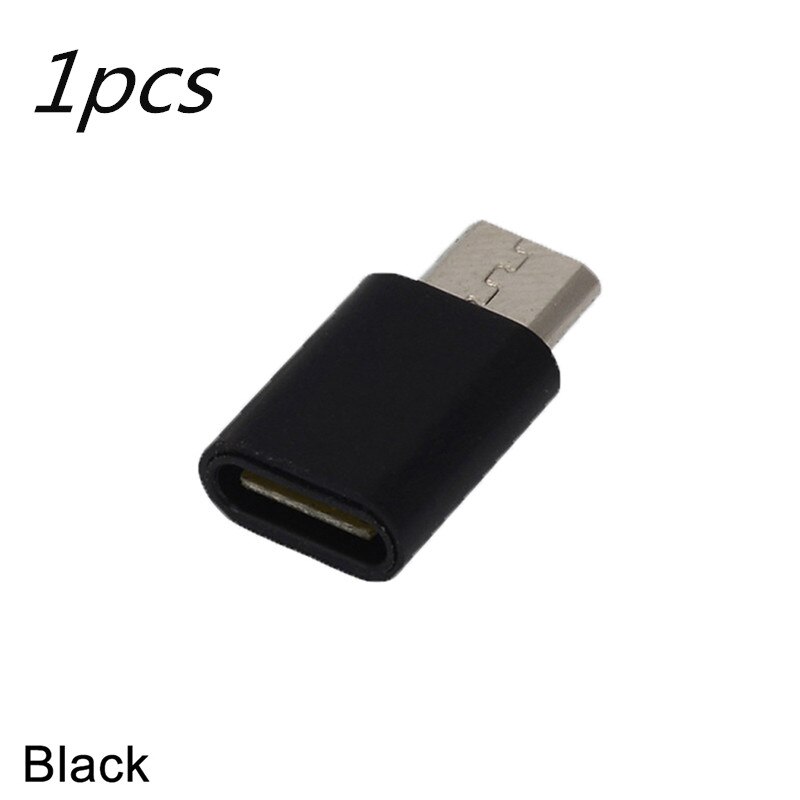 1/2pcs Type C Female Connector To Micro USB Male Adapter Charging Converter Data Adapter High Speed Cell Phone Accessories: 1pcsBK