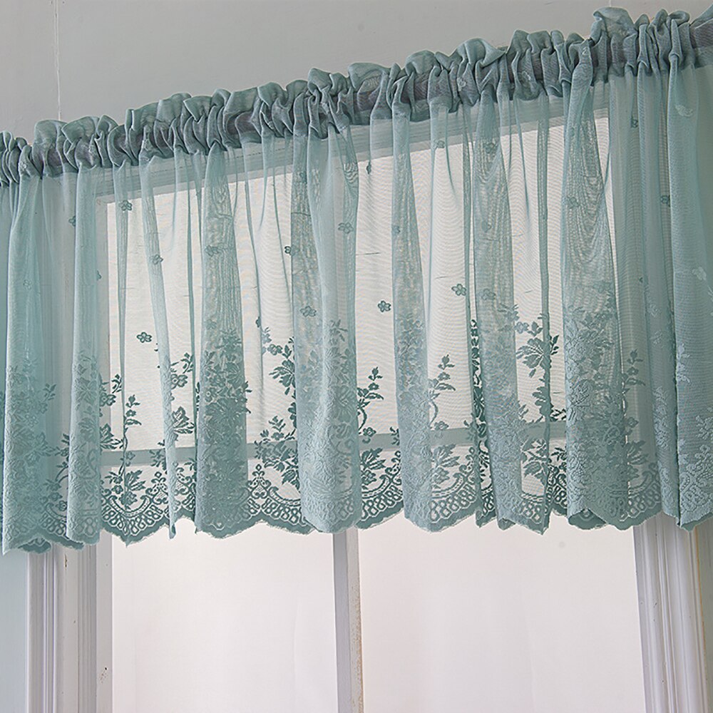 Modern Lace Jacquard Window Curtains Hanging Fabric Lace Hem Coffee Kitchen Cabinet Door Bedroom Home Small Fresh Short Curtain
