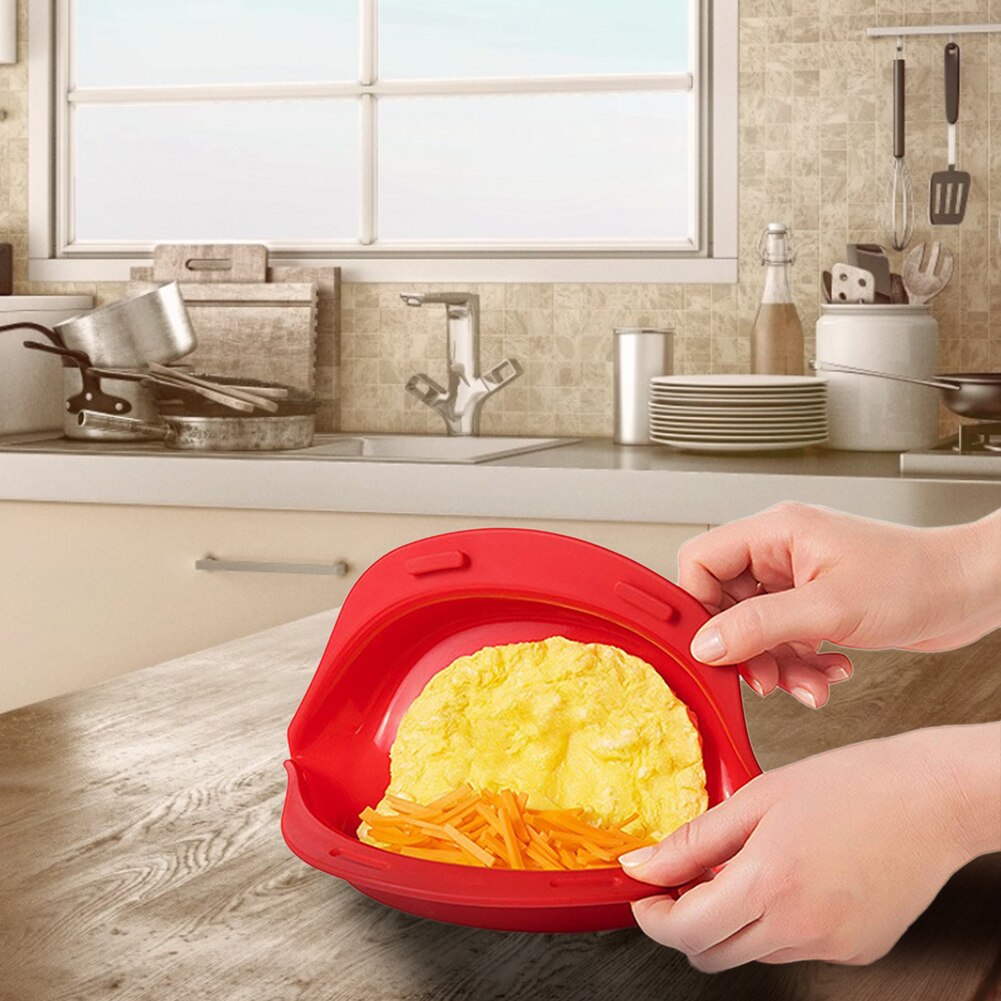 Molde de silicona para tortilla de horno microondas, bandeja para hornear, fabricante de rollos de huevo, vaporizador de cocina, hervidor de huevos, vaporizador, 1 unidad