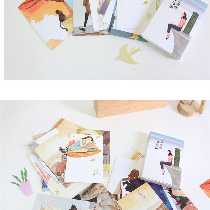 30 hojas/caja 14,3*9,3 cm arte mensaje postal tarjeta papelería creativa escritura tarjetas postales de