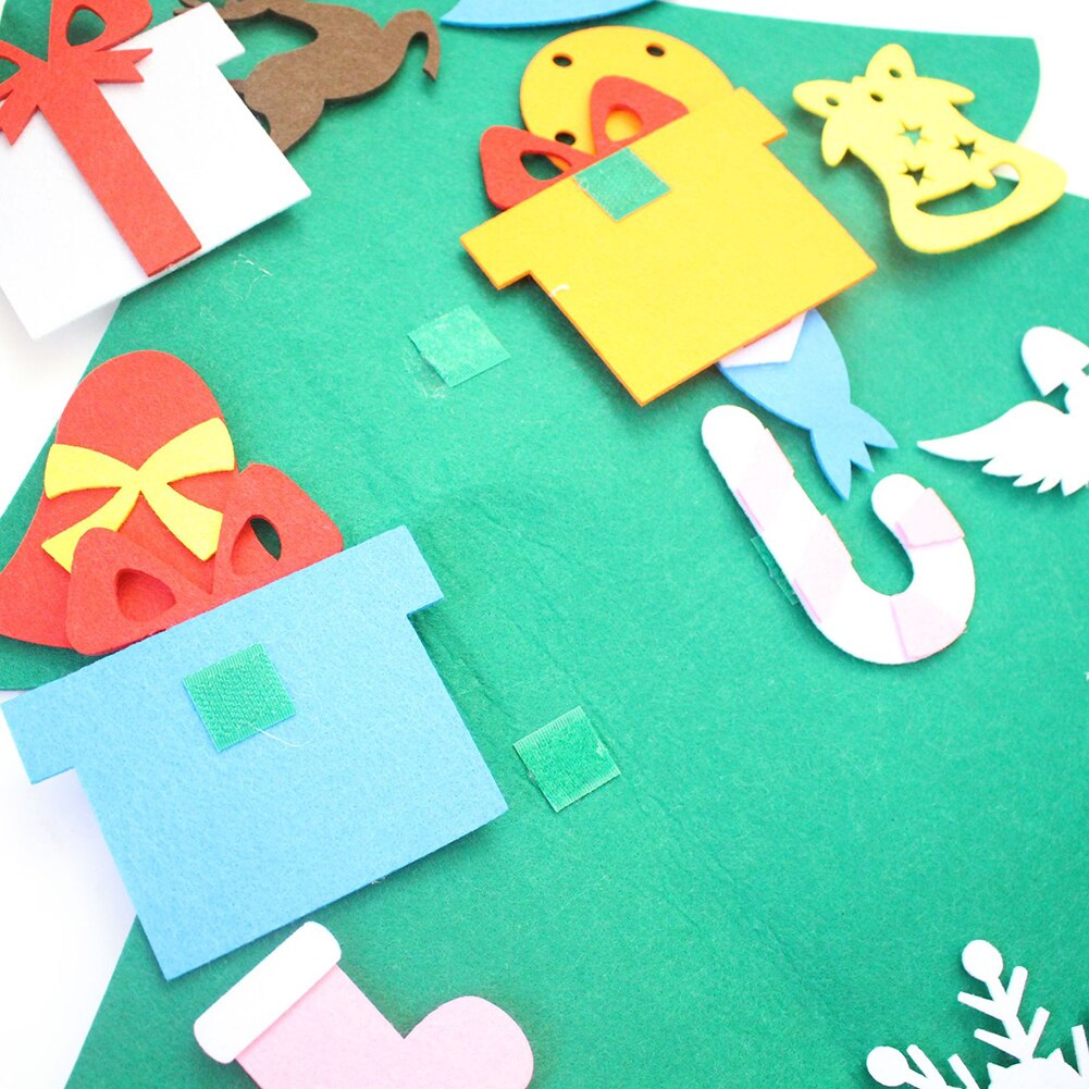 Árbol de Navidad de fieltro, calendario de adviento para cumpleaños, calendario de adviento de tela con bolsillos, decoración de Año
