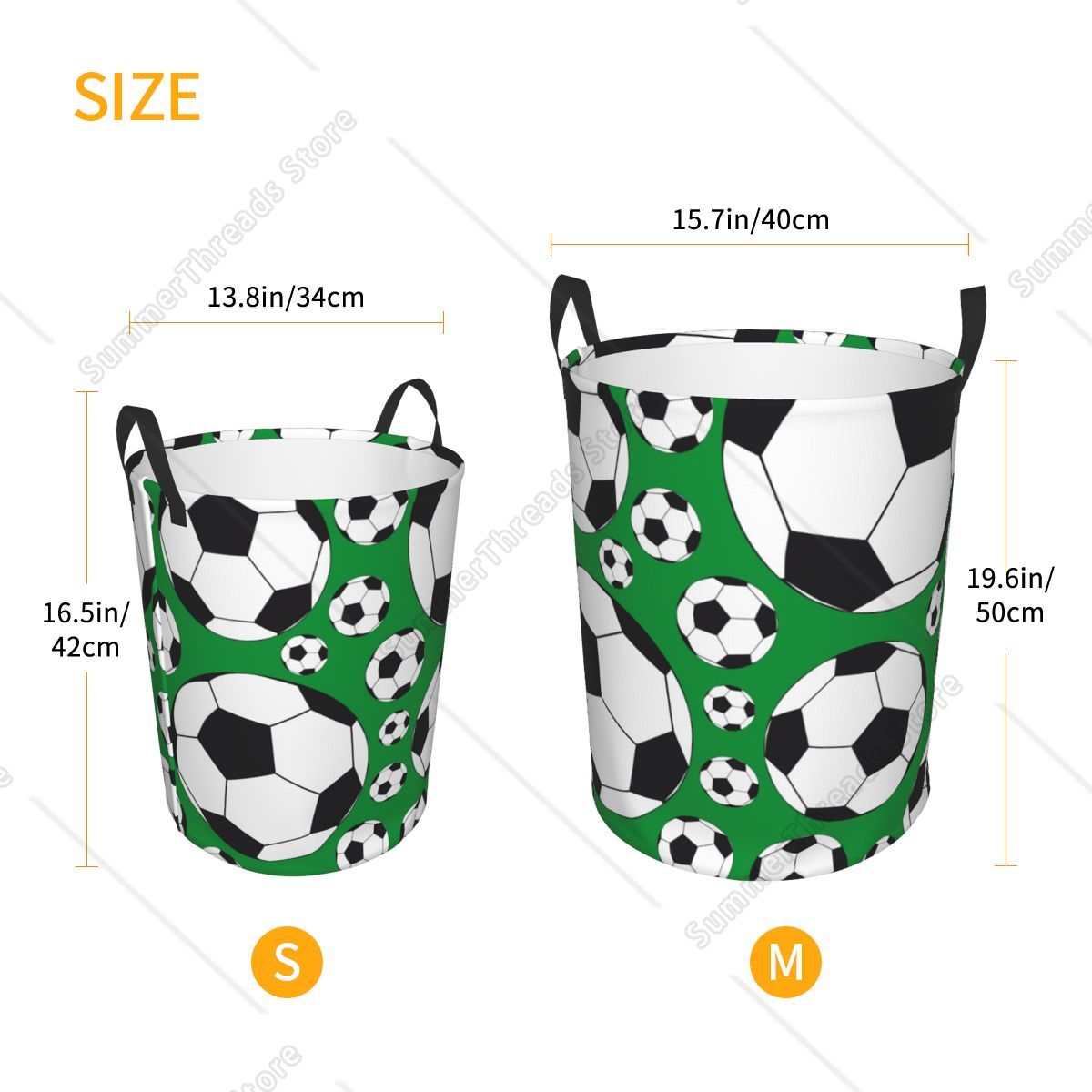 Foldable Laundry Basket For Dirty Clothes Soccer Balls Sport Football Pattern Storage Hamper Kids Baby Home Organizer