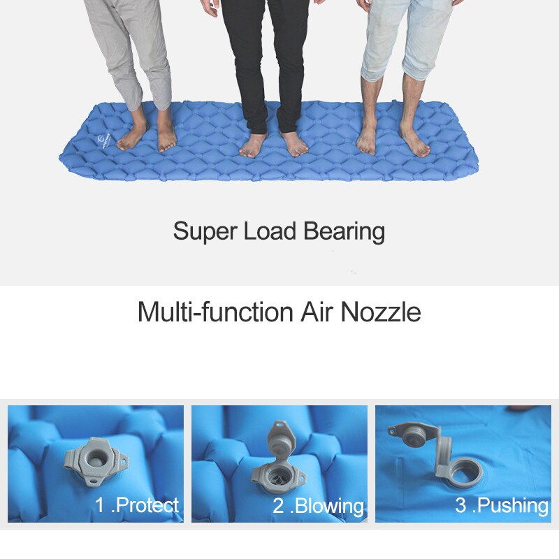 Hitorhike innovative sleeping pad fast filling air bag super light inflatable mattress with pillow life rescue 550g cushion