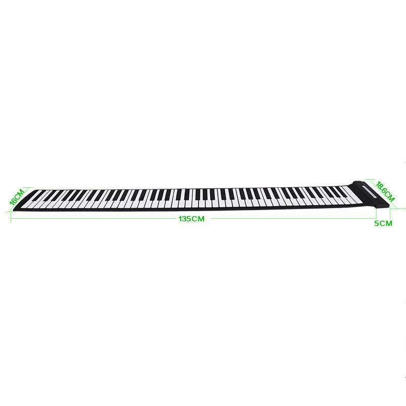 Roll Up Piano 88 Keys Karaoke Silicone Flexible Electronic Keyboard No Speaker