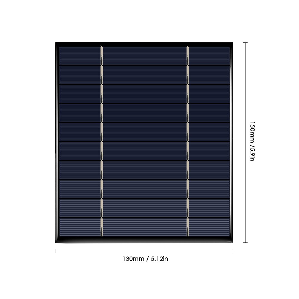 Célula Solar de 2,5 W y 5V para cargador, Panel Solar de silicio policristalino con pinzas de cocodrilo, DIY
