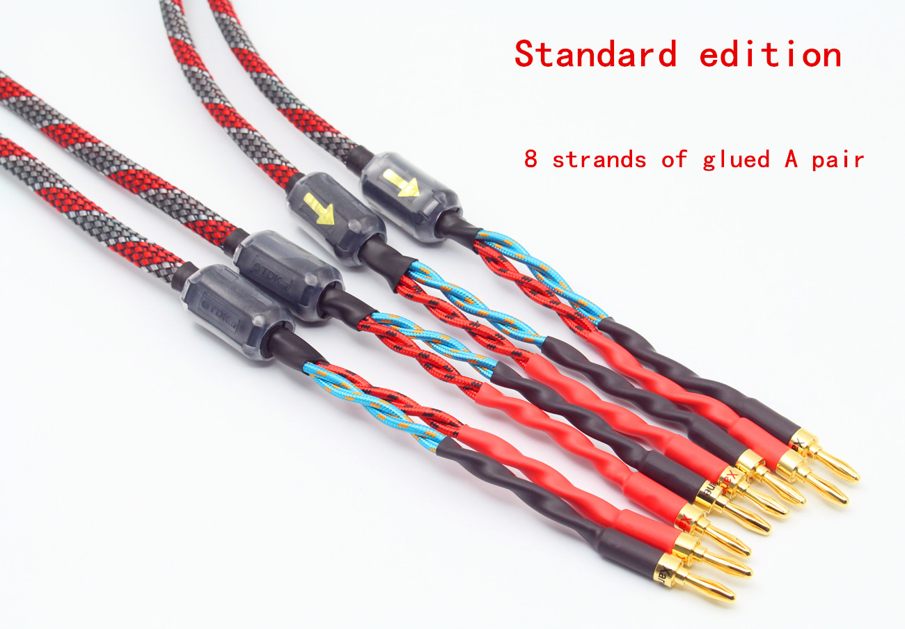 One Pair Xangsane oxygen-free copper audio speaker cable HI-FI high-end amplifier speaker cable Banana head cable