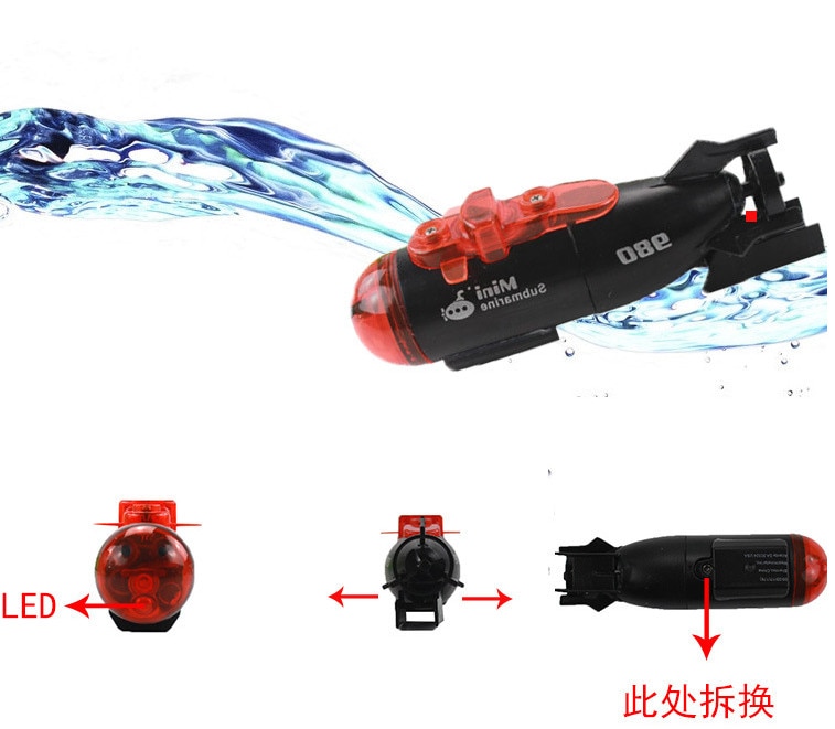 8cm Cool fun mini RC submarine toys for boys kids children smart boat indoor summer water toys