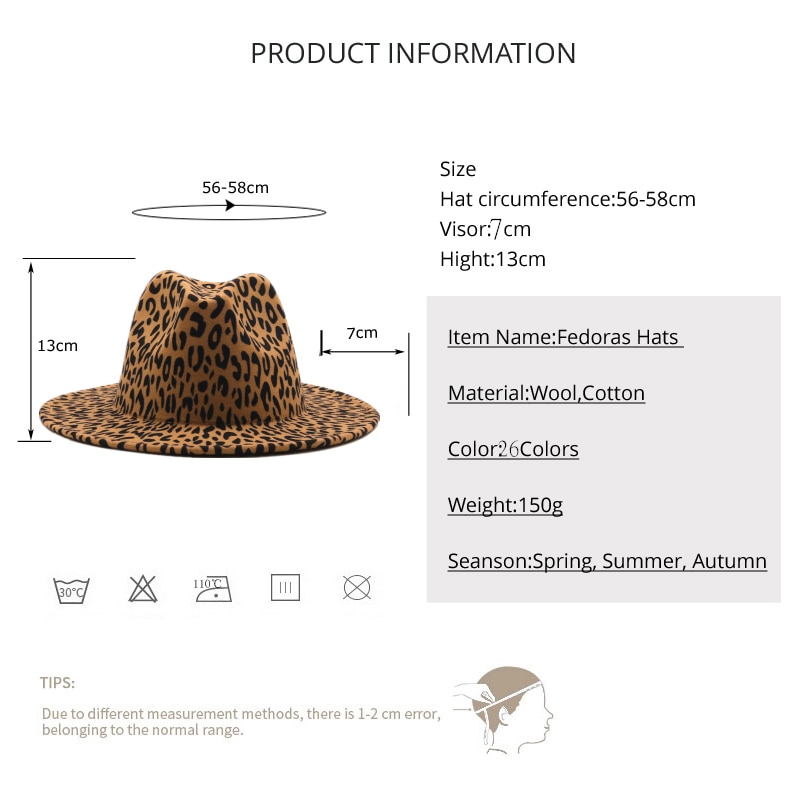 Wide Brim Leopard Red Bottom Fedora Ladies Wool Felt Hat Women Men Party Trilby Jazz Church Hats Patchwork Panama Cap