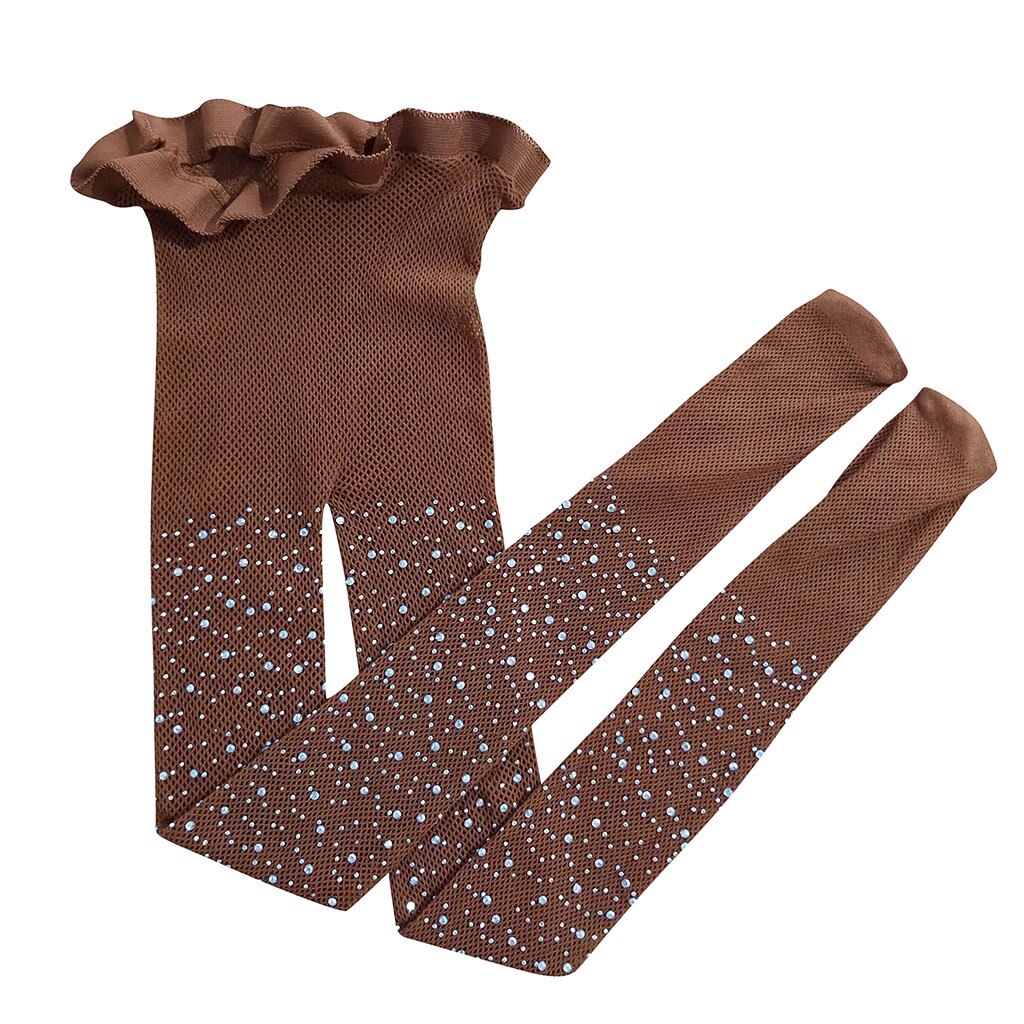 Kids Girls Mesh Kids Girls Mesh Fishnet Stockings Kids Girls Pantyhose Flash Tights Pretty Lightning Girls Stockings: Brown