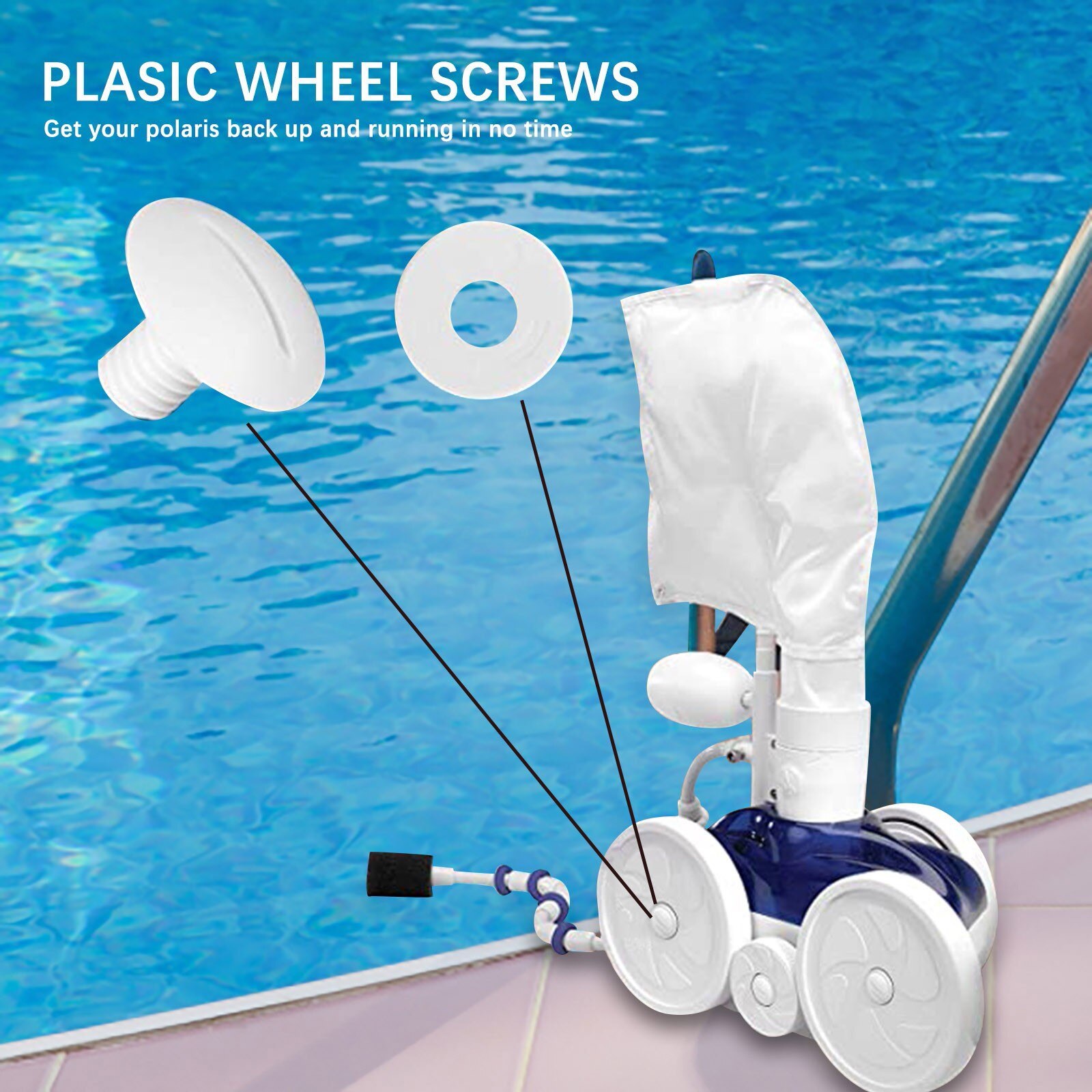 6Pc Plastic Hub Schroef Set 180/280 Vervangende Onderdelen C55 C-55 Zwembad Cleaner Onderdelen Schoner: Default Title
