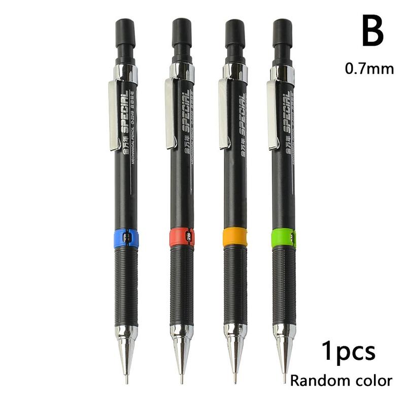 1 Pieces Fine Automatic Pen 0.5/0.7mm Student Mechanical Sketch Automatic School Kids Stationery Supplies Pencil Style Draw F4L1: B