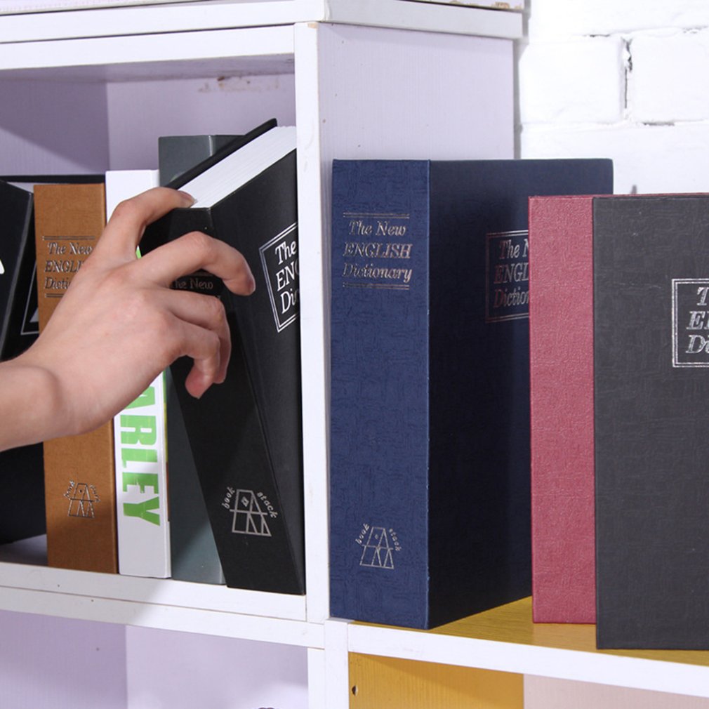 Simulation livre forme boîte à fusibles avec serrure exquis dictionnaire livres coffre-fort pratique voiture boîte de rangement