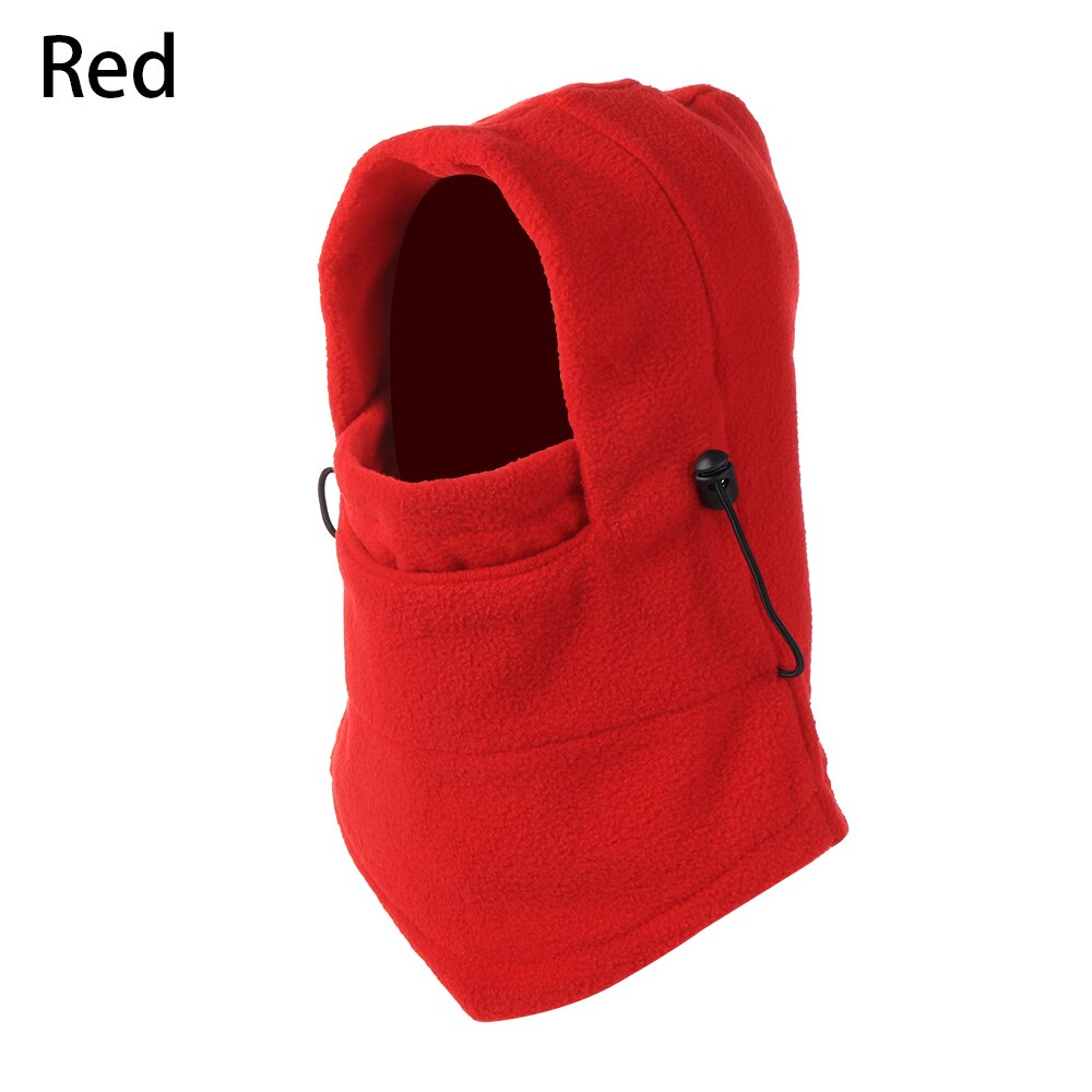1 PC Winter Outdoor Windproof Snood Hood Hat Warm Thermal Fleece Balaclava Scarf Cycling Hiking Full Ski Face Cover Neck Warmer: red