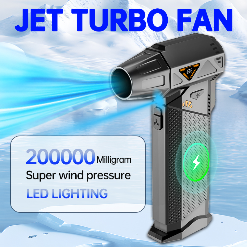 JKUOO – ventilateur d'air puissant, vents forts, moteur sans balais 58 m/s, ventilateur à Jet Turbo 200000 Outil de nettoyage de plumeau d'air de ventilateur de conduit portatif de RPM