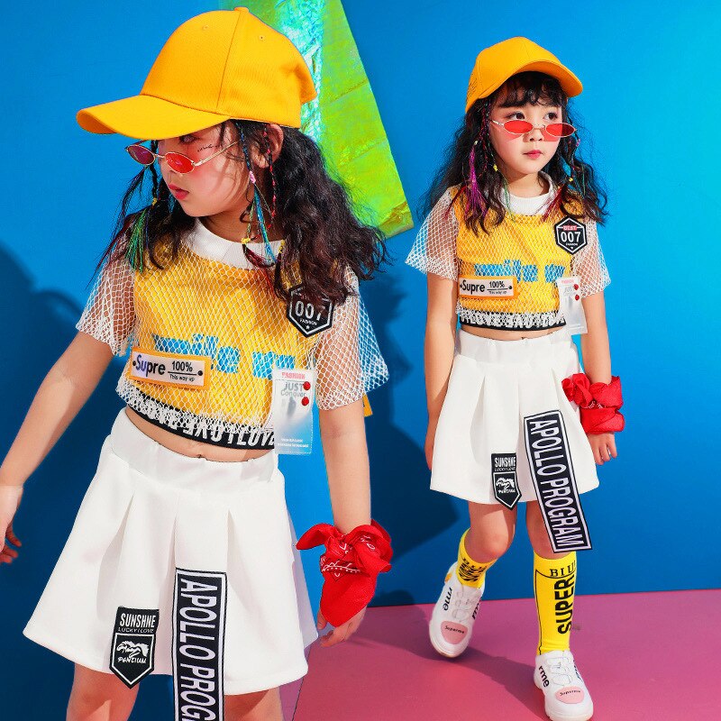 Enfants moderne Jazz Hip Hop danse vêtements vêtements costume carnaval Costumes pour filles salle de bal danse jupe Cheerleading tenues enfants