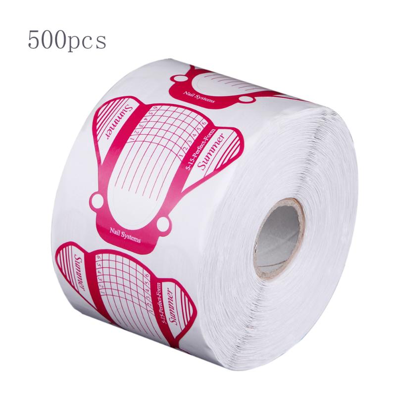 500 Stck Praktische Nagel Formen Acryl Kurve NäGel Gel Nagel Verlängerung Nagel Kunst führen bilden Französisch DIY Werkzeuge Selbst-klebstoff Formen