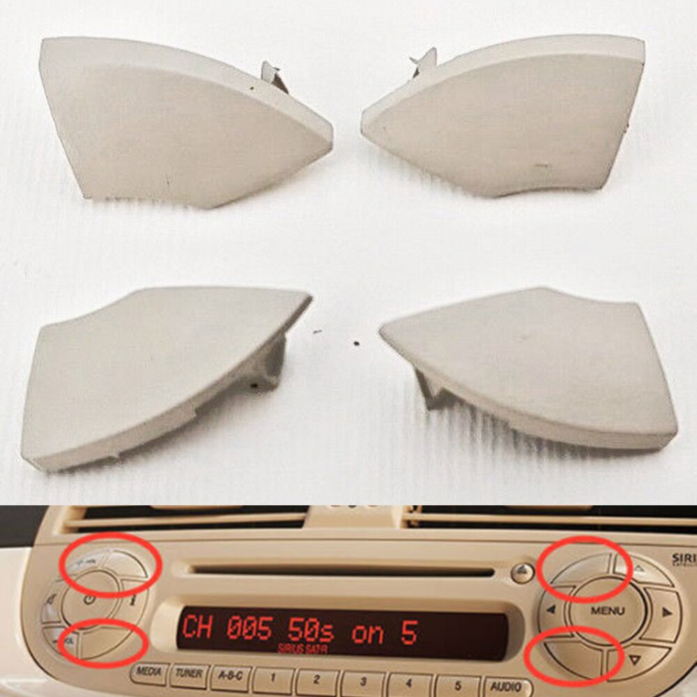 Nouveauté Pour Fiat 500 Radio Cd Bouton Garniture Couvercle De Moule De 4 pièces Durable Et Pratique