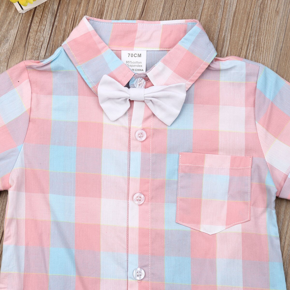 Toddler Infant Baby Clothes Boys Gentleman Suits Outfit Clothes Plaid shirt Top Shorts Kids Clothing Boy Set