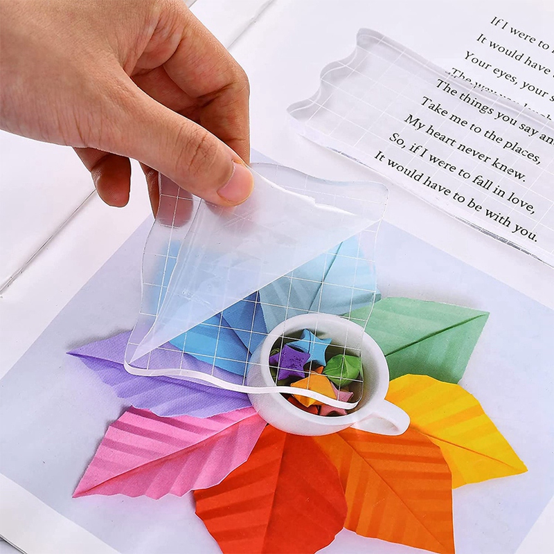 7 Pieces Clear Stamp Blocks, Acrylic Stamping Blocks Tools Set With Grid For Scrapbooking Crafts, Cards, Schedule Book