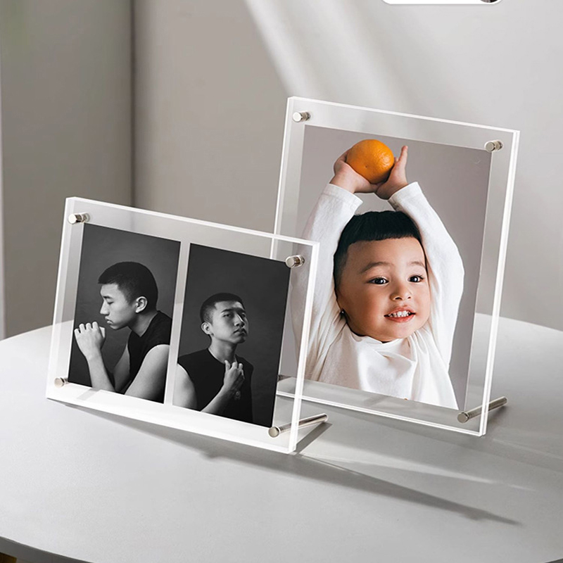 Cadre photo transparent en acrylique, porte de portrait, affichage de photos de mariage