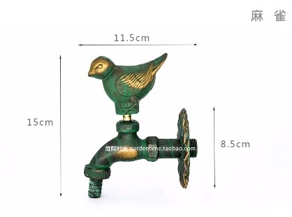 Torneira decorativa para jardim, torneira em bronze verde antigo para lavar, esfregar e regar jardim: 7