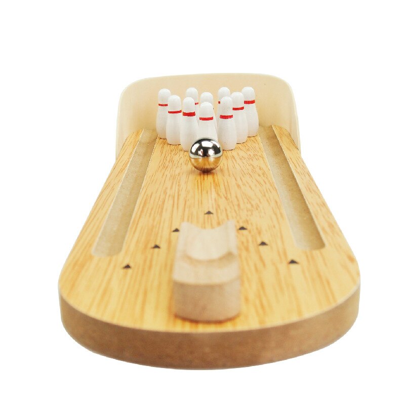 Mini Bowling Spiele Holz Miniatur Bowling Ball einstellen Für freundlicher Erwachsene Party Spaß Schießen Puzzle Sport Party Zubehör freundlicher