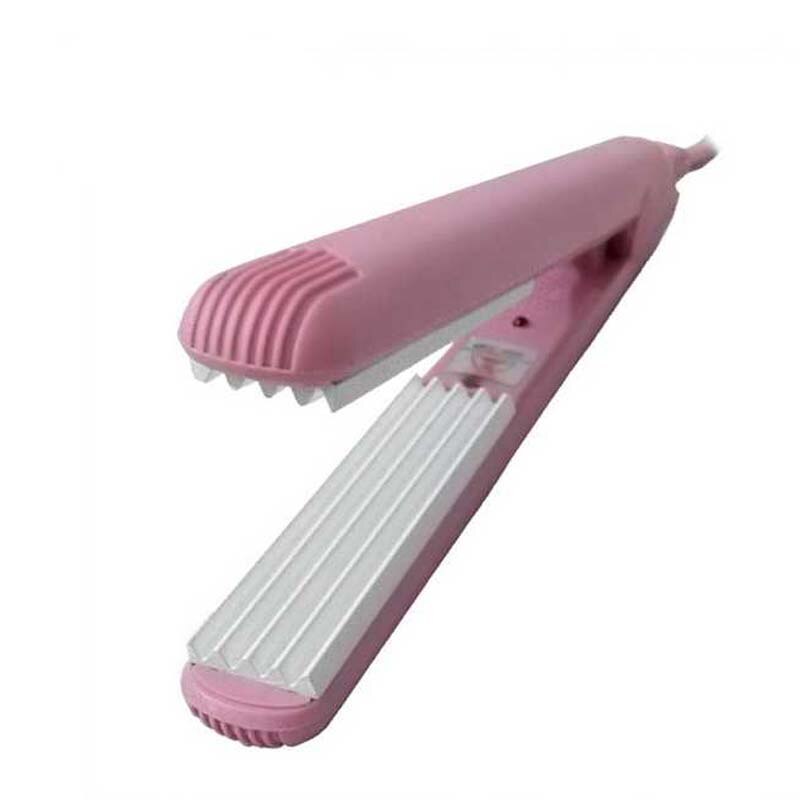 Mini draagbare elektronische keramische stijltang krultang roze stijltang 200-250v krultangen stijltang: Roze