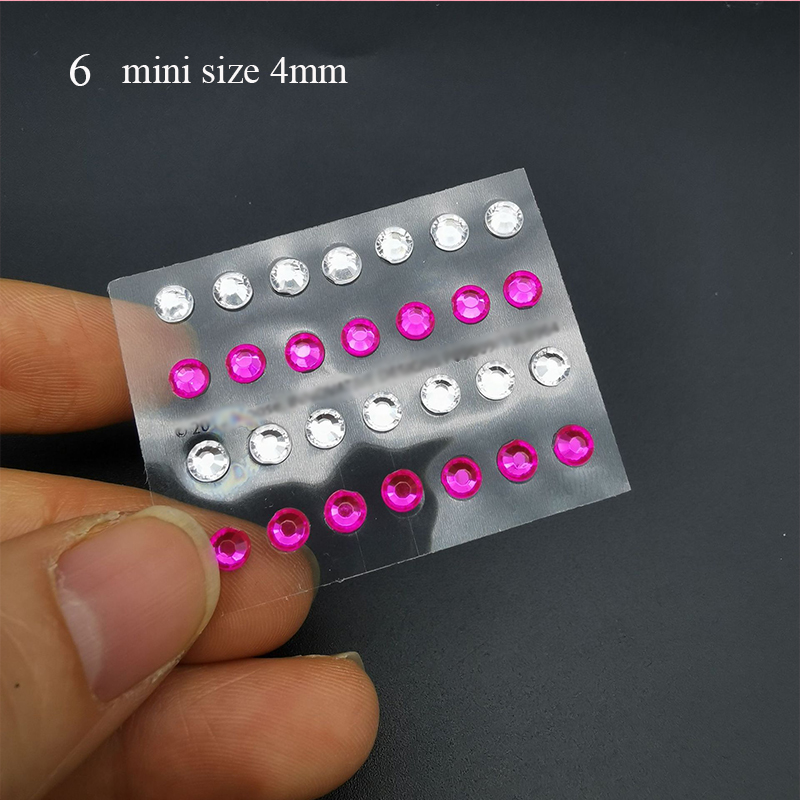 Ansigt juveler fest festival makeup dekoration ansigt kropsfarvet 3d diamant juveler perler selvklæbende øjenskygge akryl klistermærke: 001
