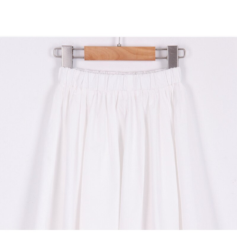 Girls Skirts summer Cotton Teenage School Clothes White Umbrella Skirts for Big Girl Korean Student Clothes