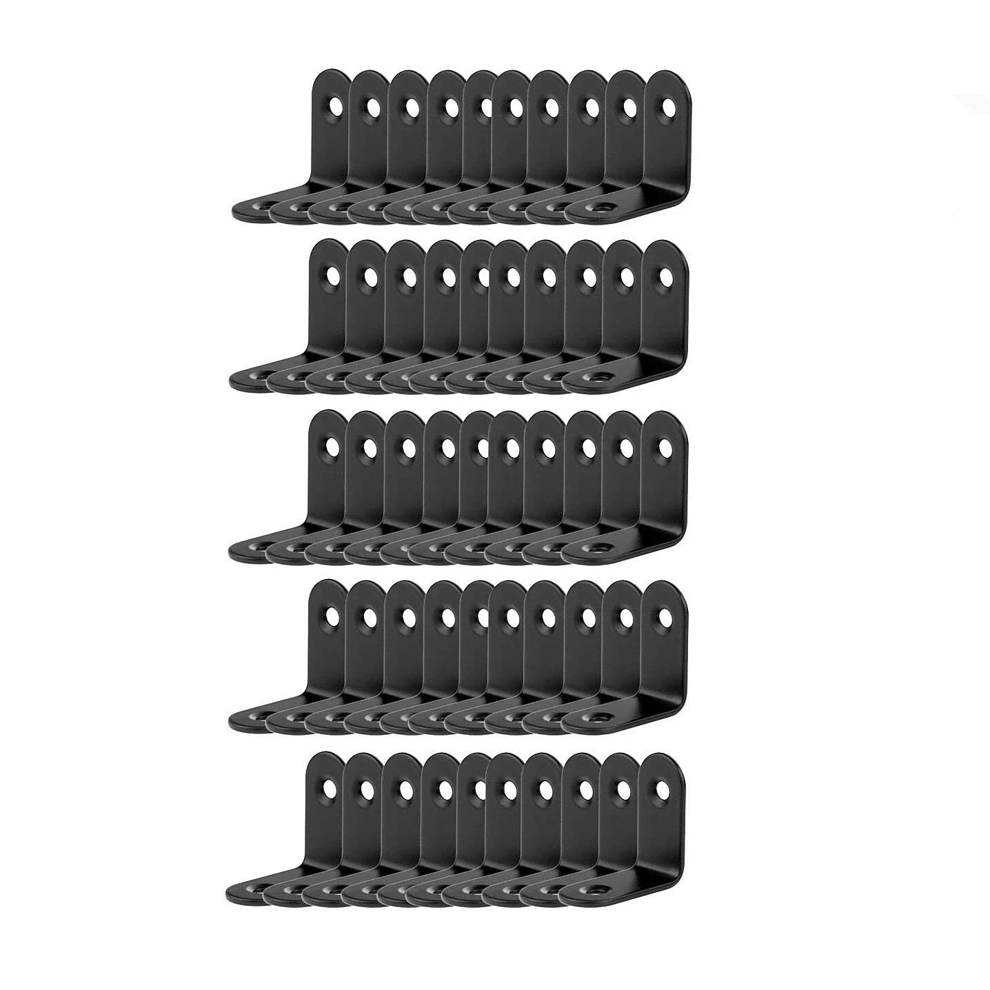 50Pcs Stainless Steel L Brackets Corner Braces for Shelves L Shape Right Angle Shelf Support Cabinet and Furniture: Default Title