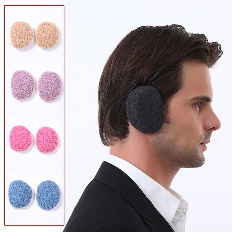 1Pair Bandless Ear Muffs Winter Thick Warm Fleece Ear Muffs Ear Covers Women Men Ourdoor Cold Weather Windproof Ear Warmer