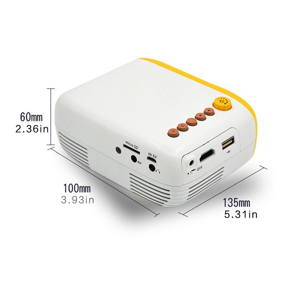 LSK YG200 Mini Projector HD Ultra Portable HDMI USB Audio Portable Projector Led Home Media Video Player