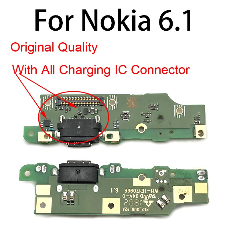 Alkuperäinen usb lataus latausportti telakointiliitin mikrofonilevy flex kaapeli nokia 6 7 plus 5.1 6.1 7.1 8.1 plus  x5 x6 x7 usb board