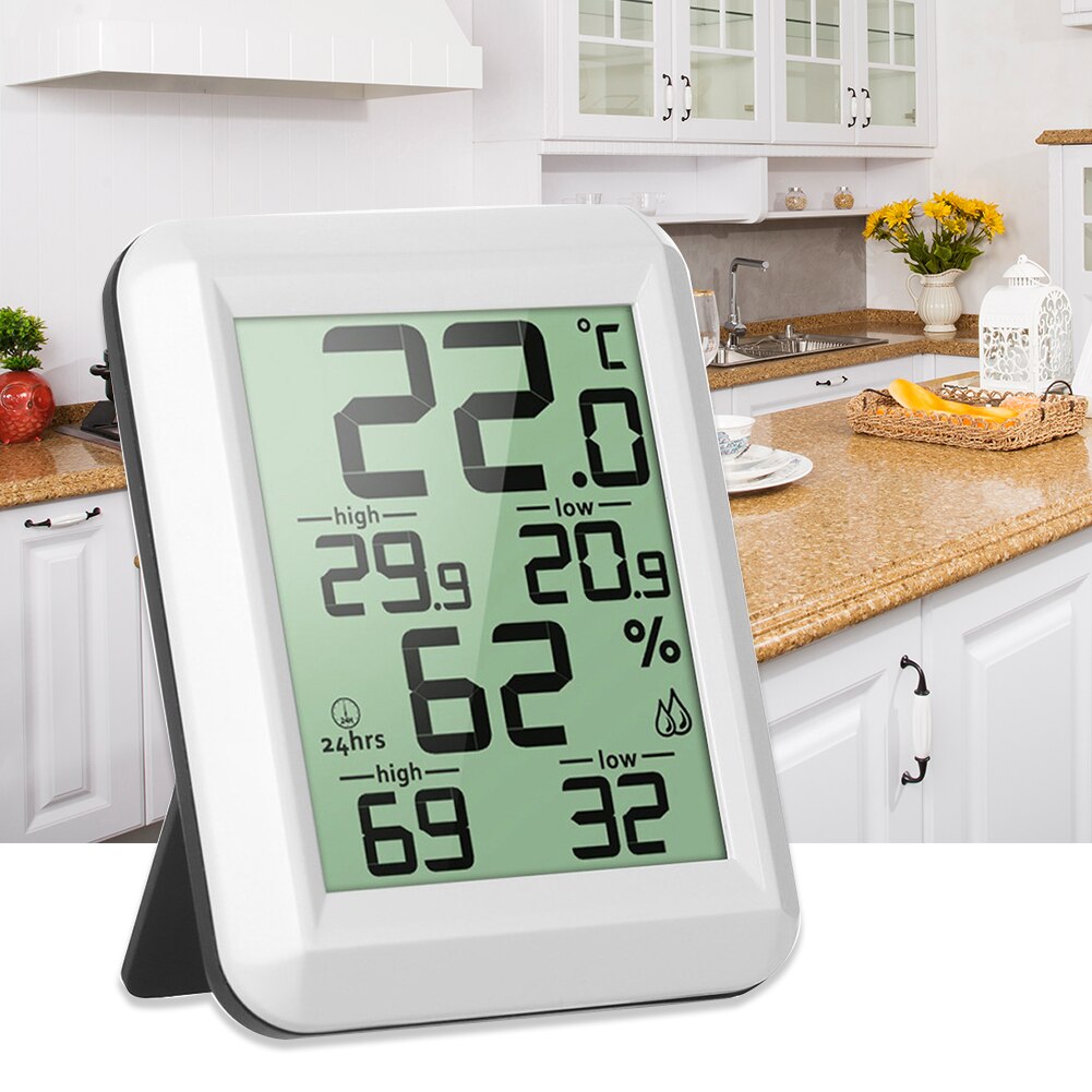 Home Hygrometer Temperature Monitor Wireless Digital Multifunction Desktop Weather Station LCD Display Office Thermometer Indoor