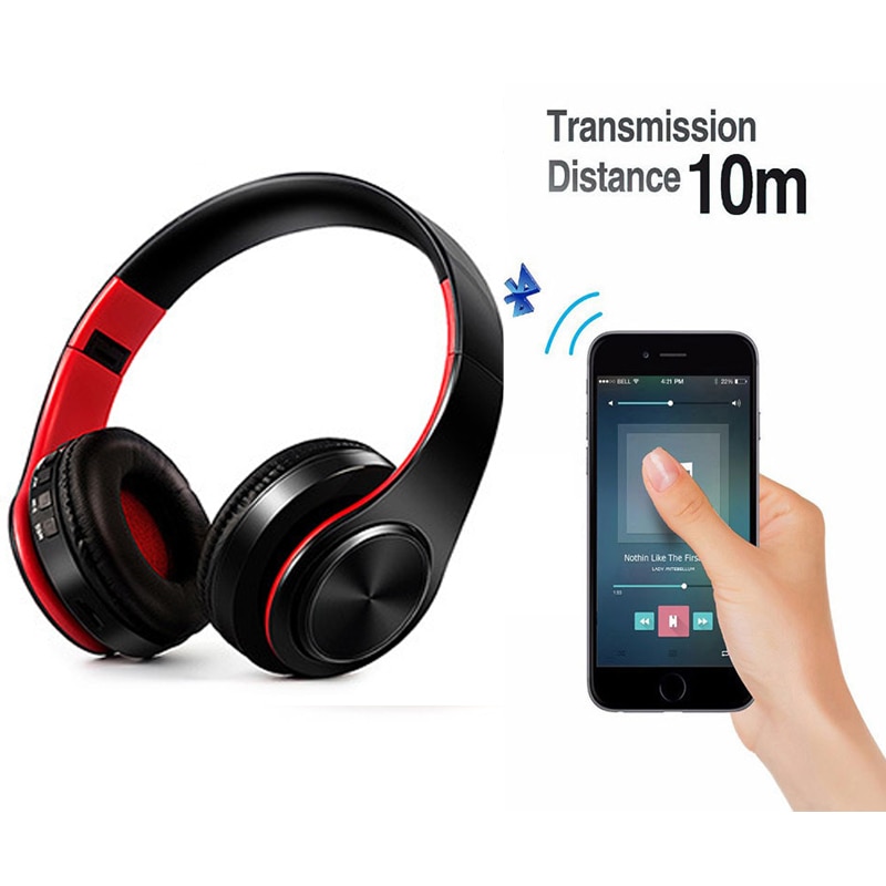Opvouwbare draadloze hoofdtelefoon, bluetooth-headset, verstelbare stereo-oortelefoon met microfoon, tf-kaart,  mp3- play hoofdtelefoon voor mobiele telefoon.